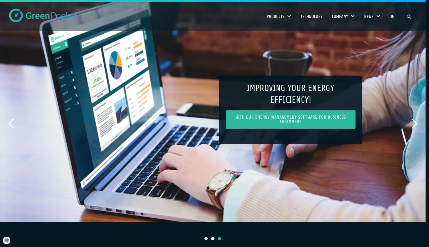 Website der Firma GreenPocket GmbH