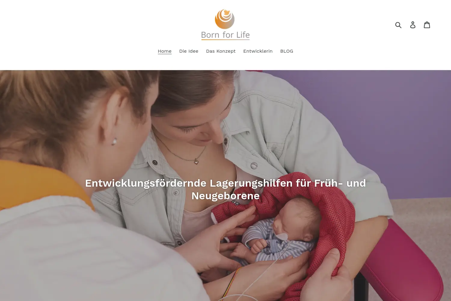 Website der Firma Born for Life GmbH