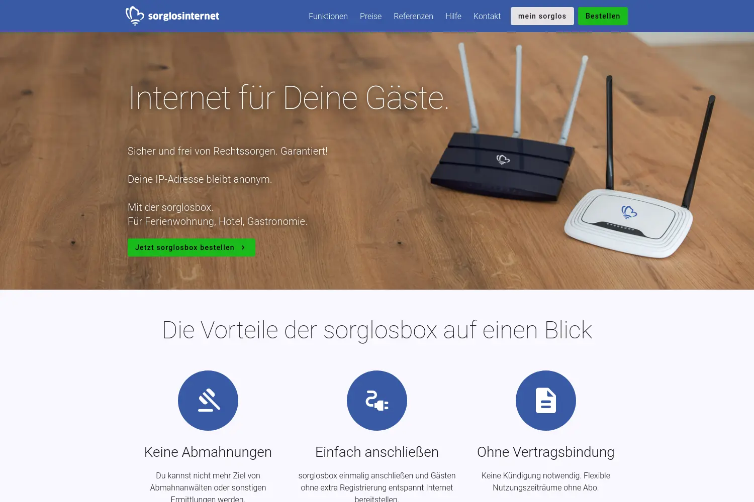 Website der Firma sorglosinternet GmbH