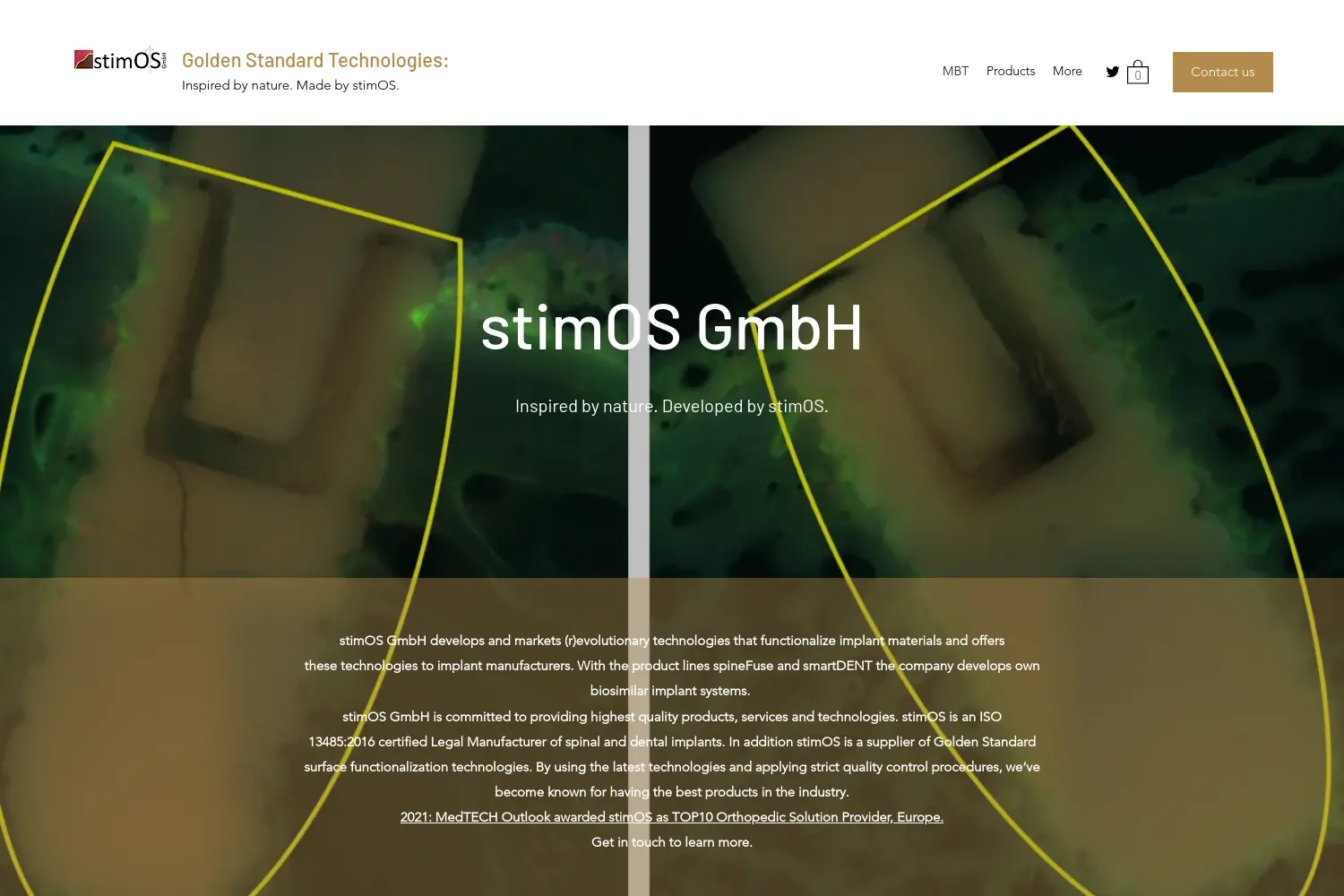 Website der Firma stimOS GmbH
