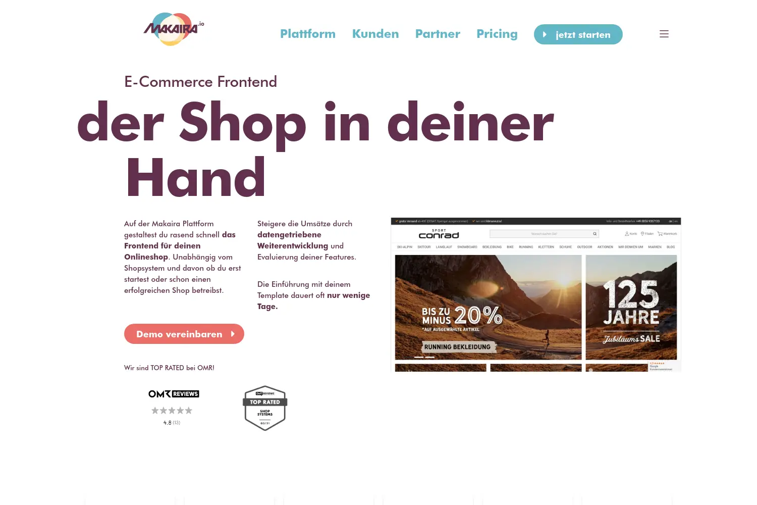 Website der Firma Makaira GmbH