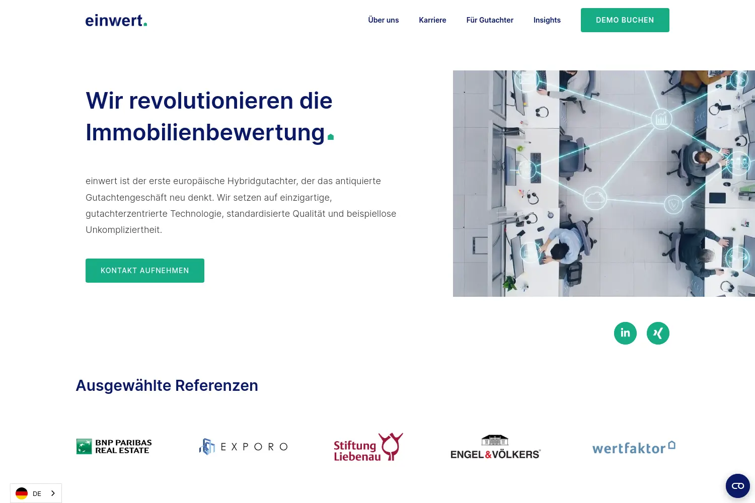 Website der Firma einwert GmbH