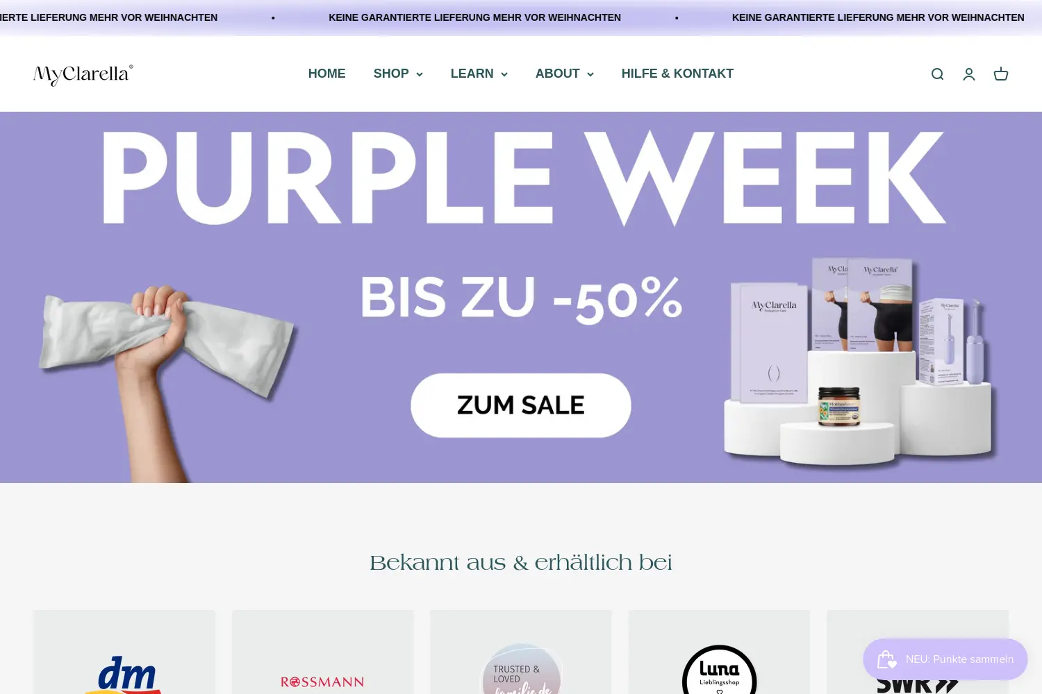 Website der Firma MyClarella GmbH