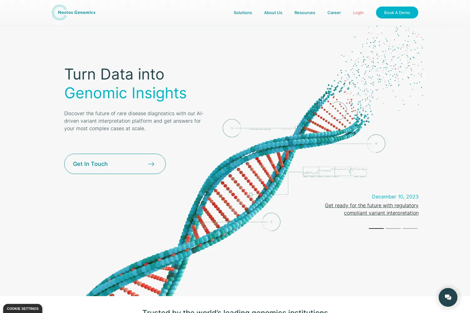 Website der Firma Nostos Genomics GmbH