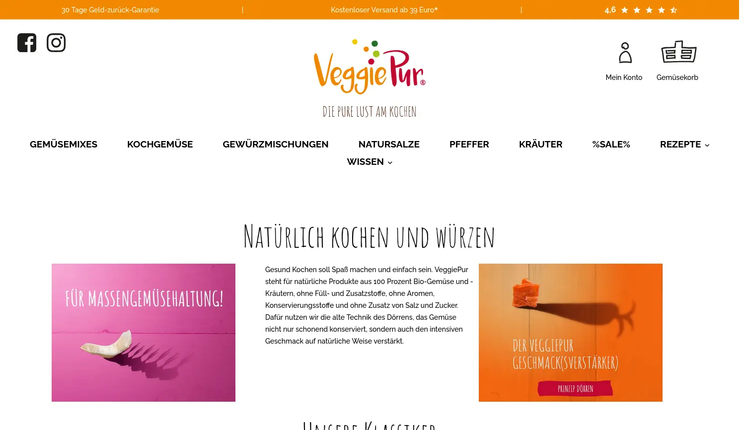 Website der Firma VeggiePur GmbH