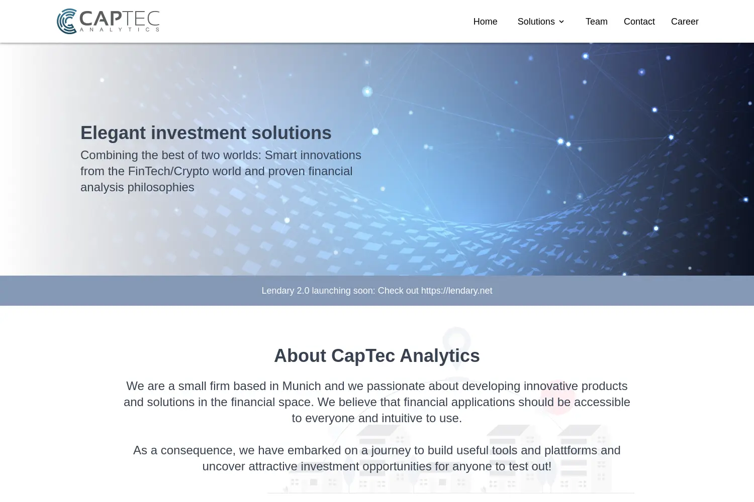 Website der Firma CapTec Analytics GmbH
