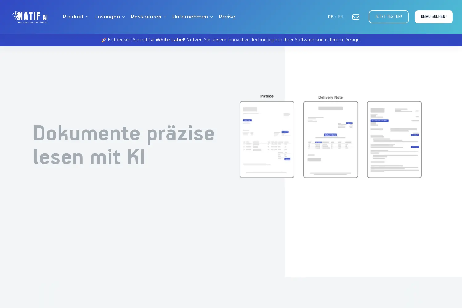Website der Firma Natif.ai GmbH