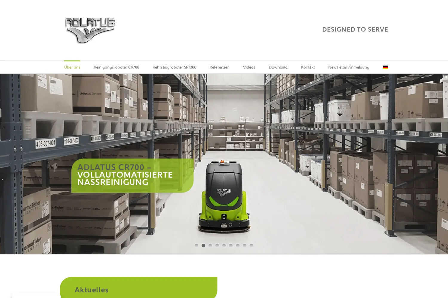 Website der Firma Adlatus Robotics GmbH