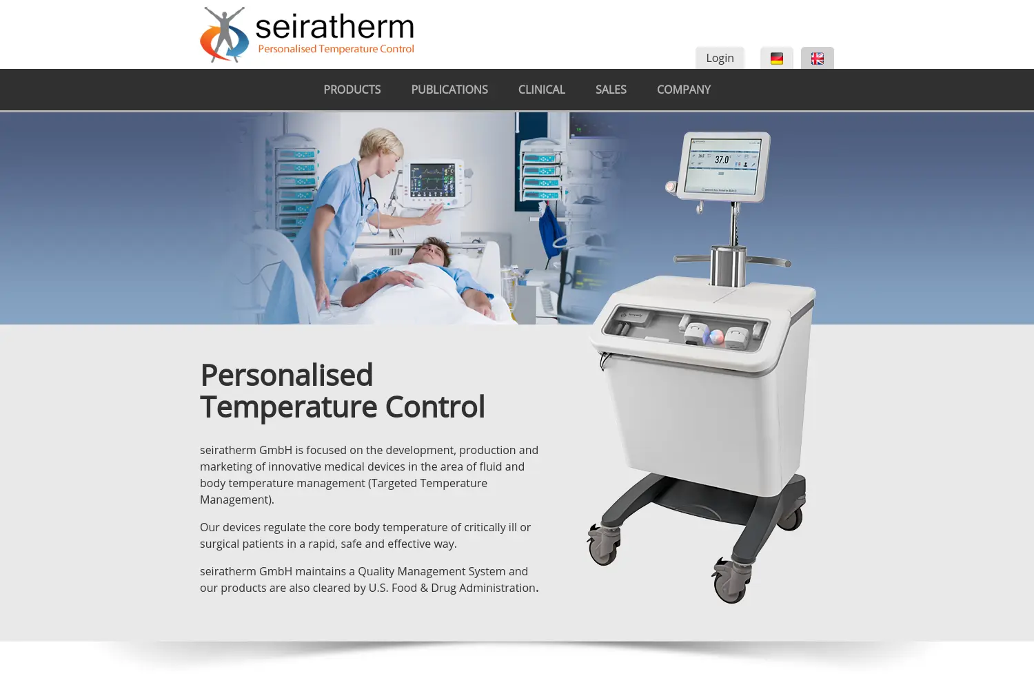 Website der Firma Seiratherm GmbH