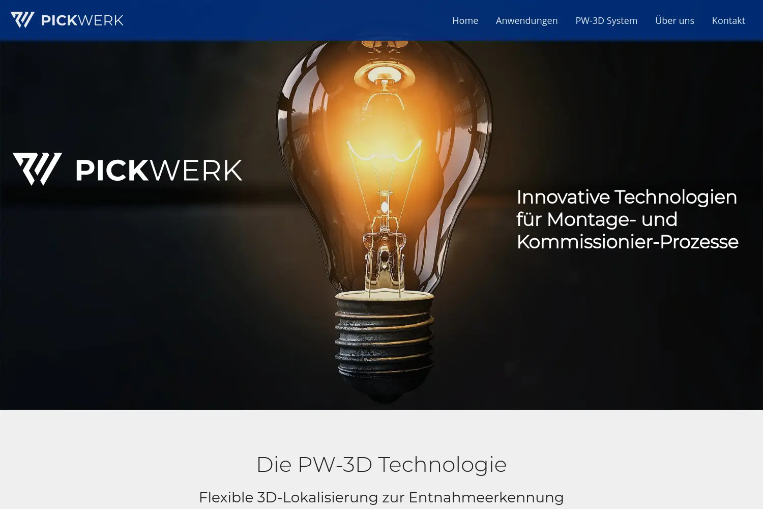 Website der Firma PickWerk GmbH