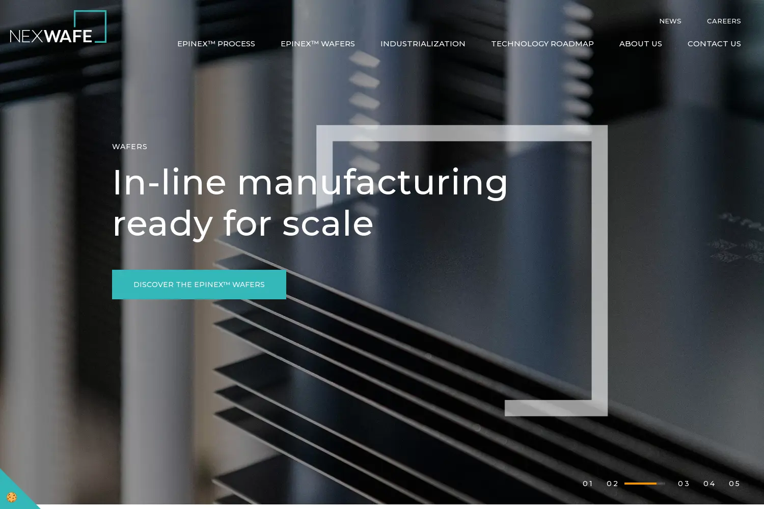 Website der Firma NexWafe GmbH