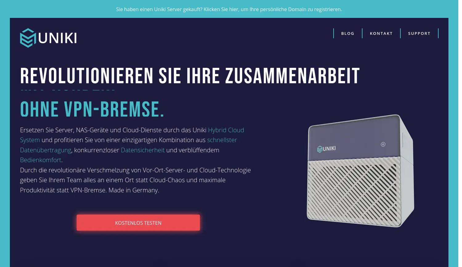 Website der Firma Uniki GmbH