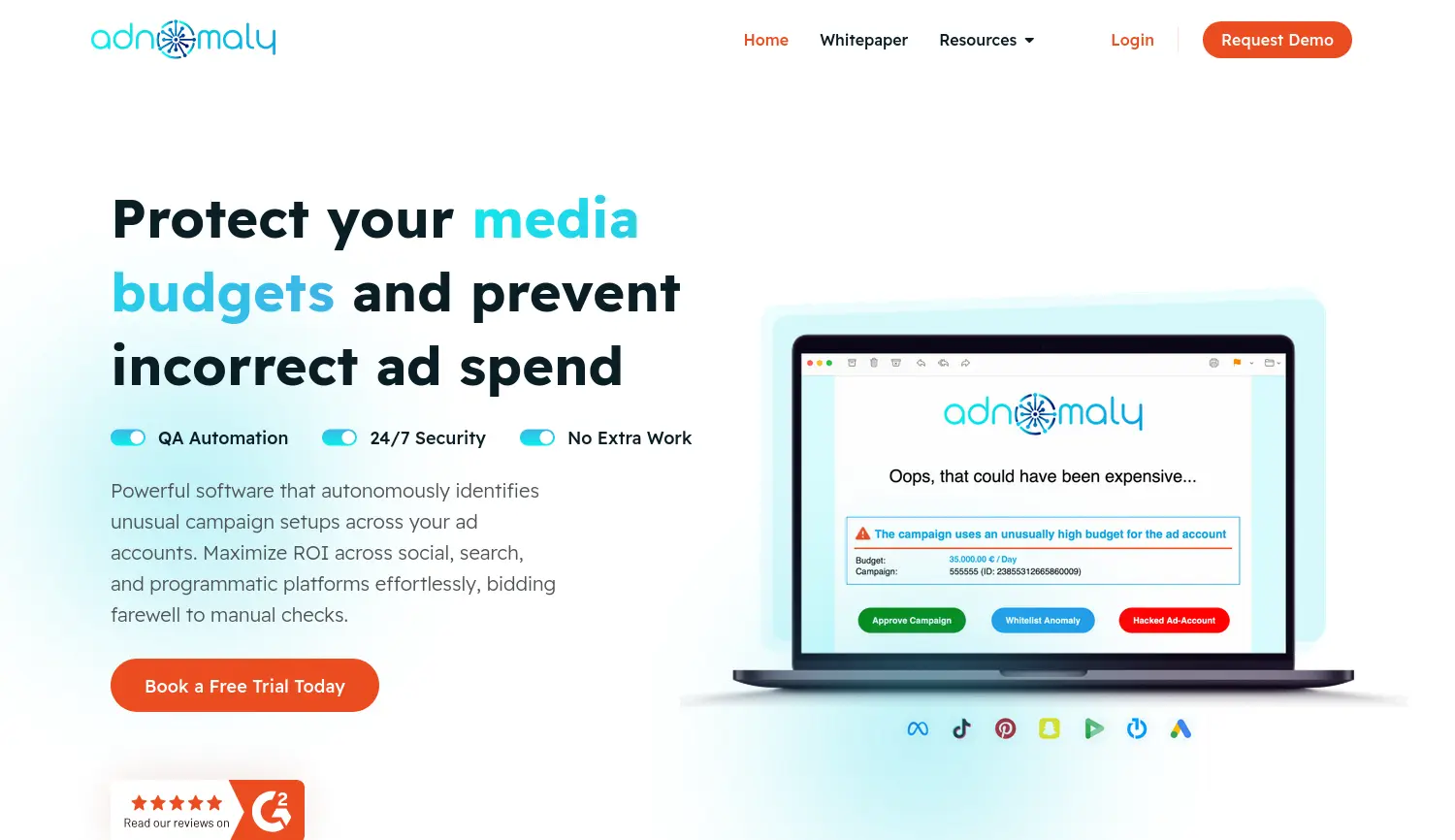 Website der Firma adnomaly technologies GmbH