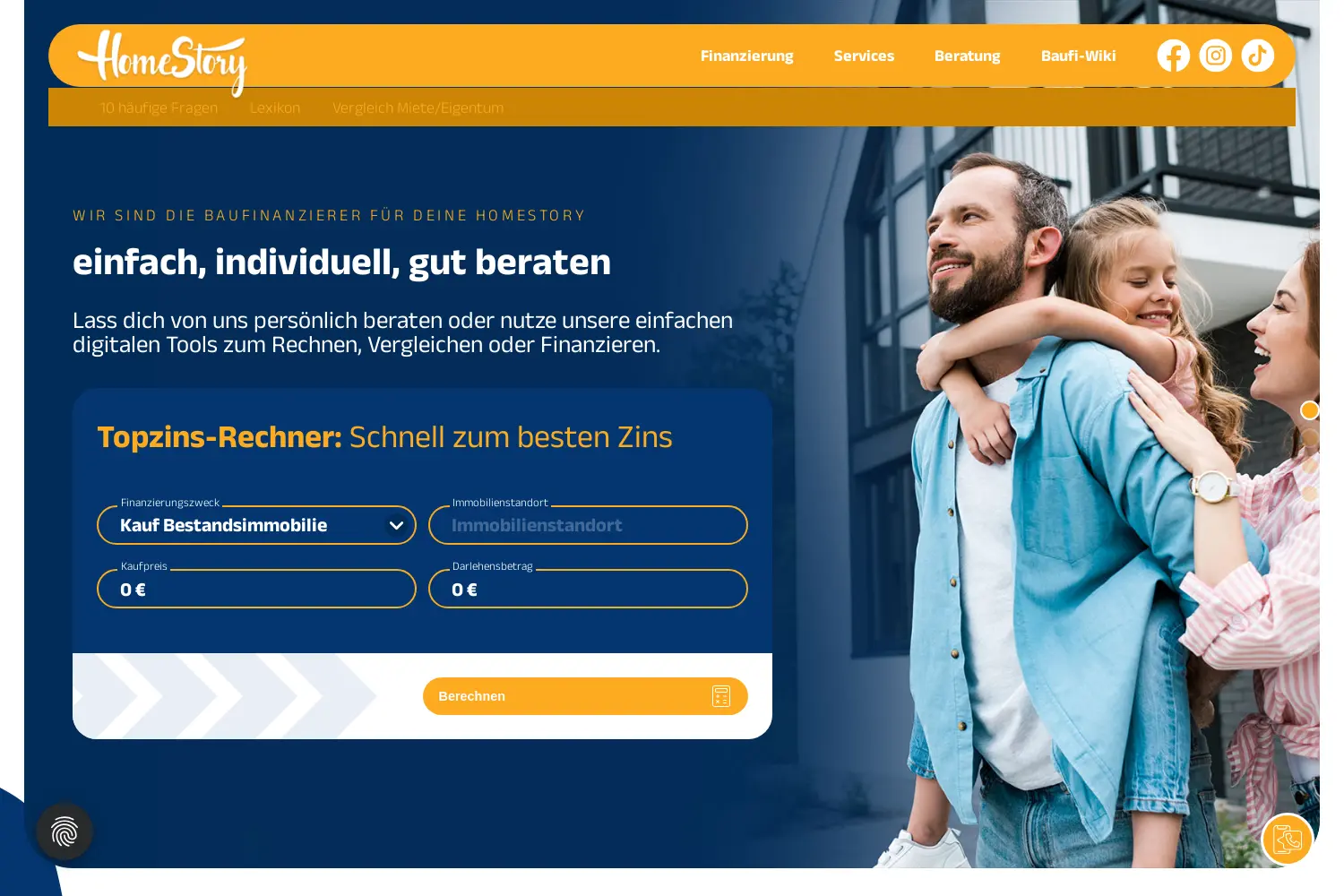 Website der Firma Homestory AG