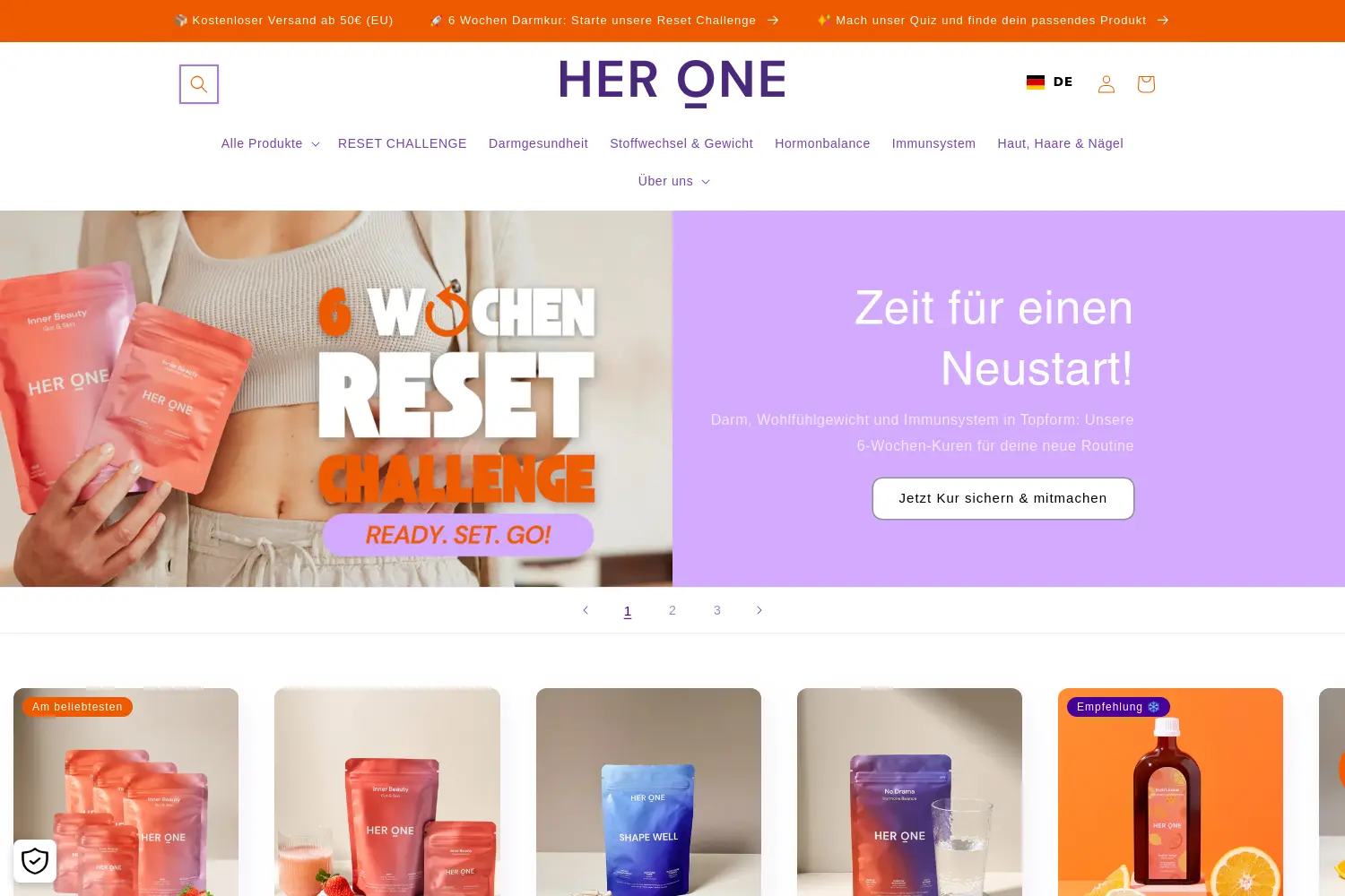 Website der Firma her1 GmbH