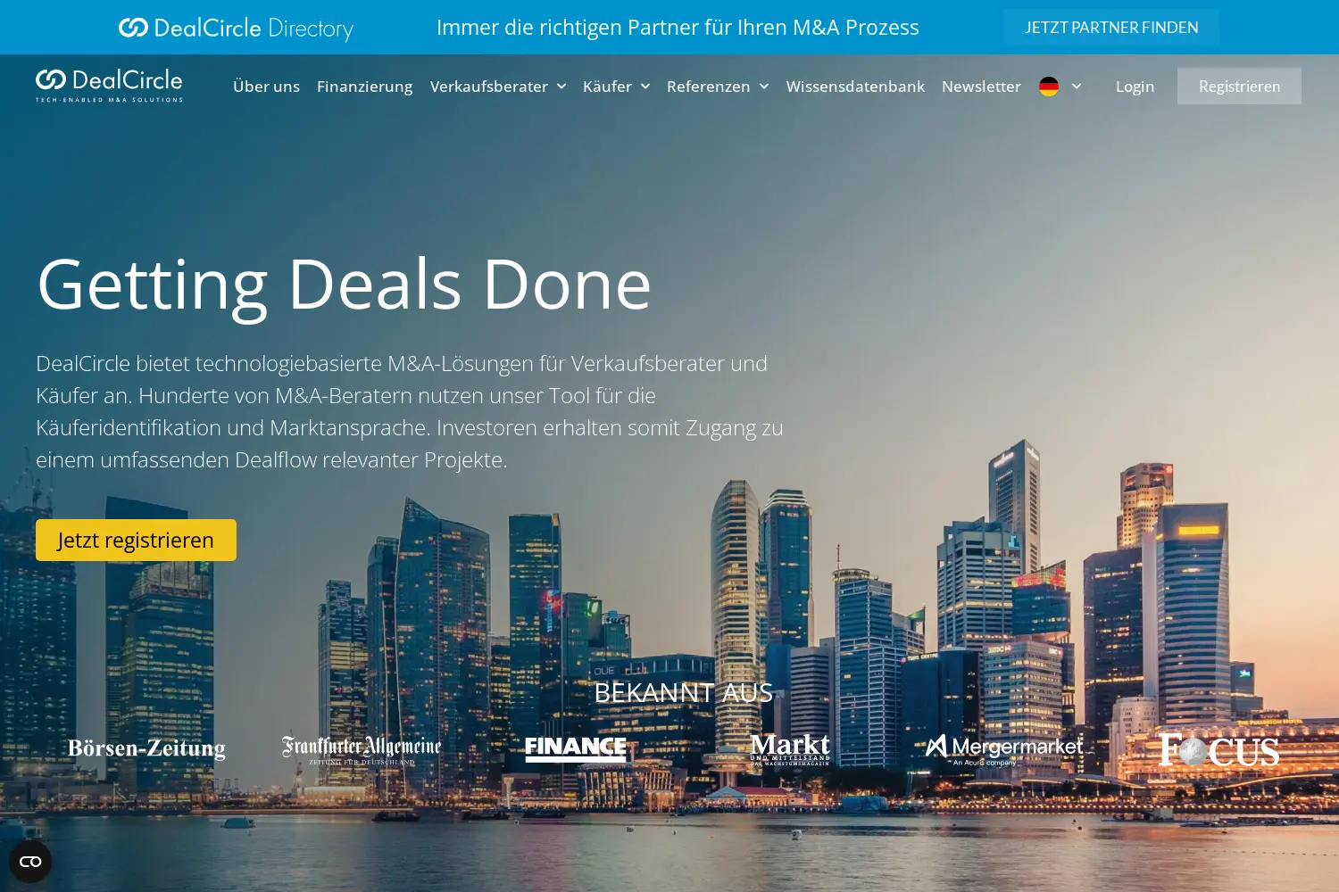 Website der Firma DealCircle GmbH