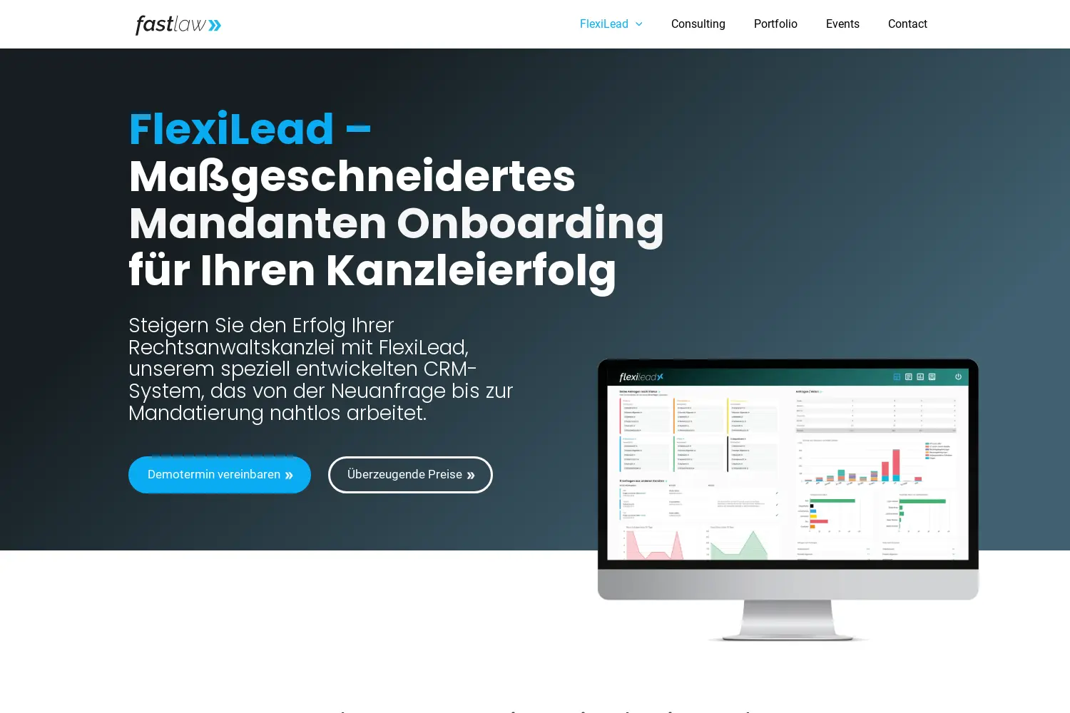 Website der Firma Fastlaw.online GmbH