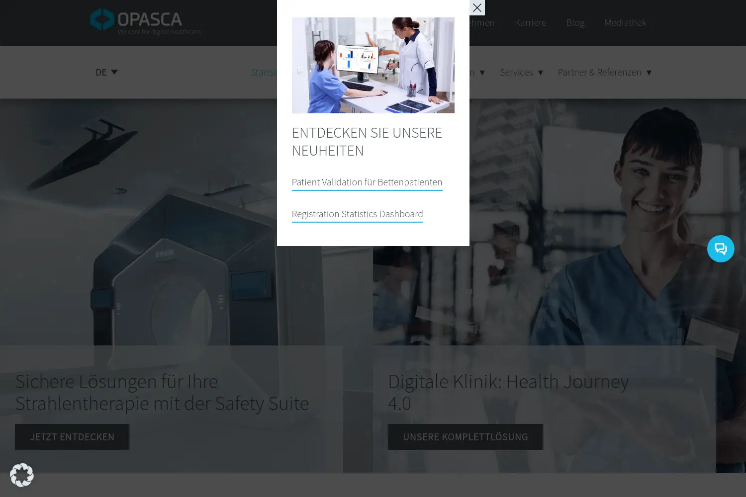 Website der Firma OPASCA GmbH