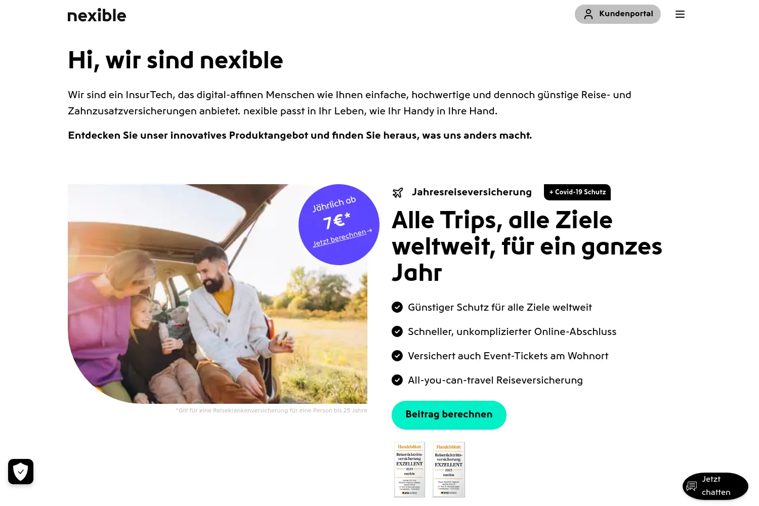 Website der Firma Nexible GmbH