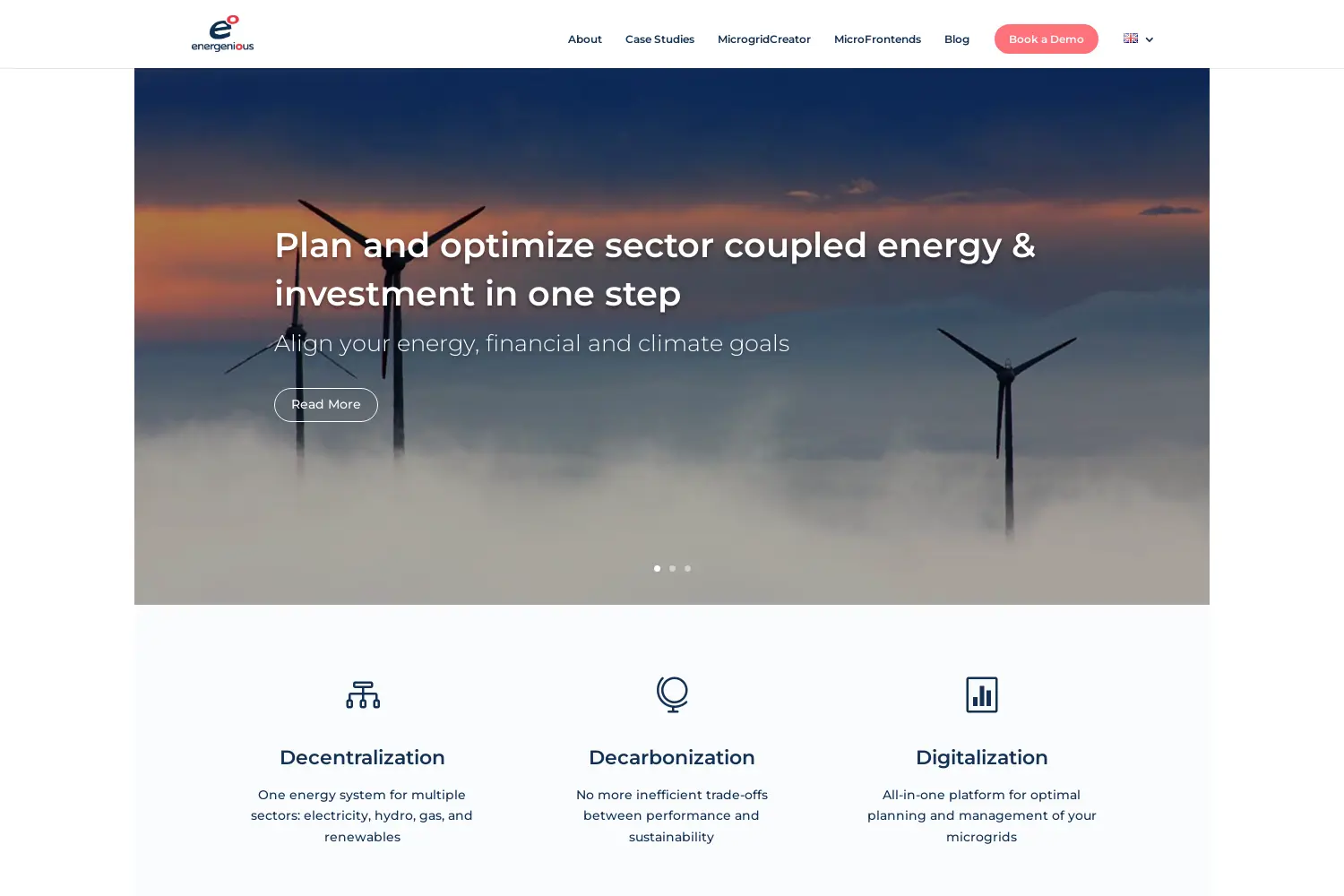 Website der Firma Energenious GmbH