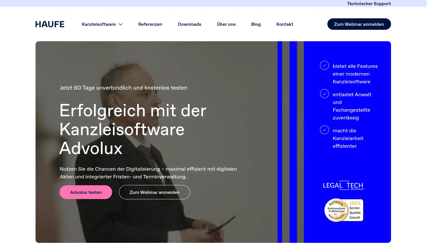 Website der Firma Haufe-Lexware GmbH & Co. KG