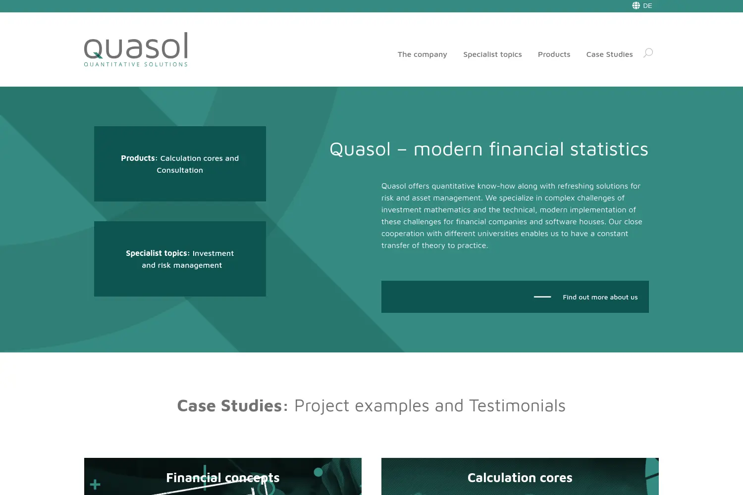 Website der Firma Quasol GmbH