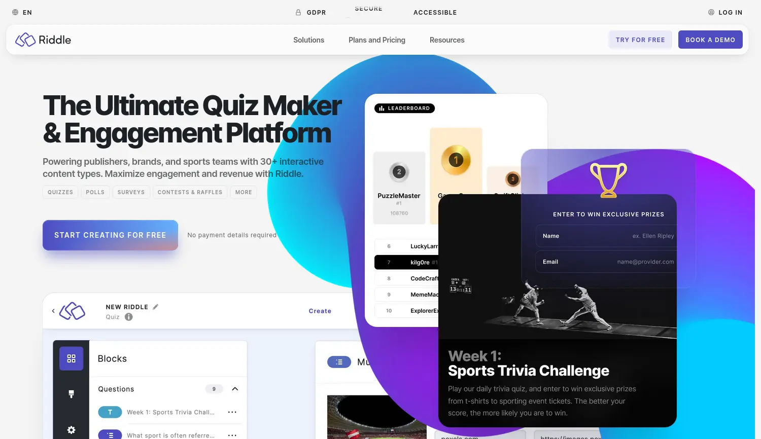 Website der Firma Riddle Technologies AG