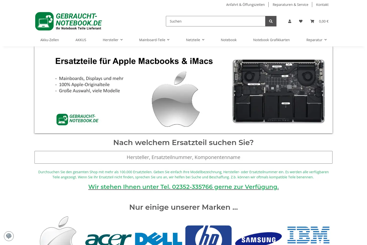 Website der Firma Gebraucht-Notebook.de GmbH