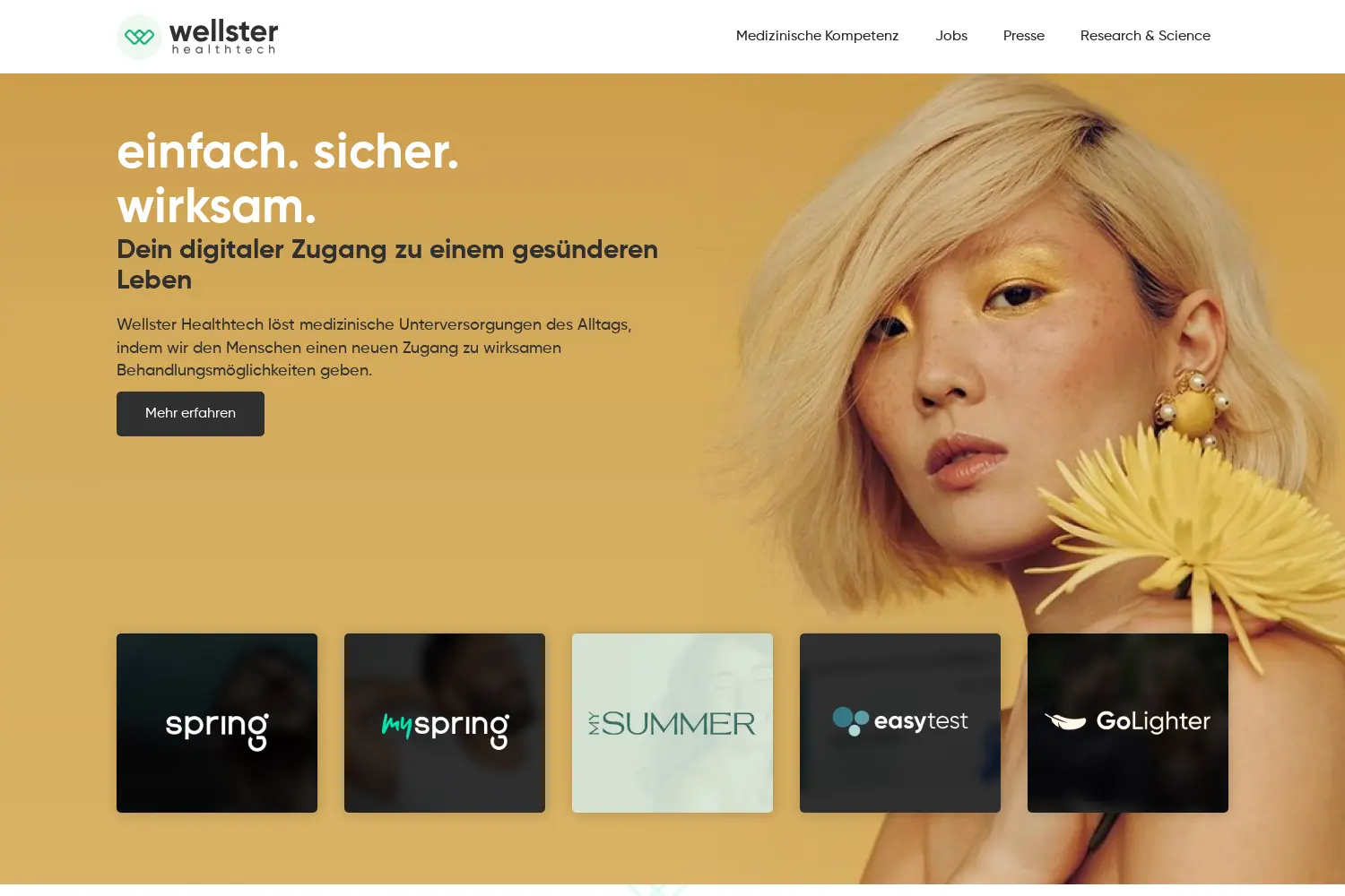 Website der Firma Wellster Healthtech Group GmbH