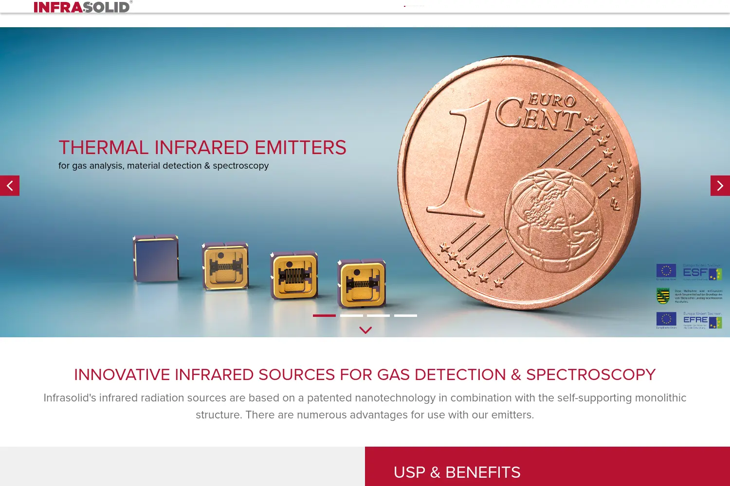 Website der Firma Infrasolid GmbH