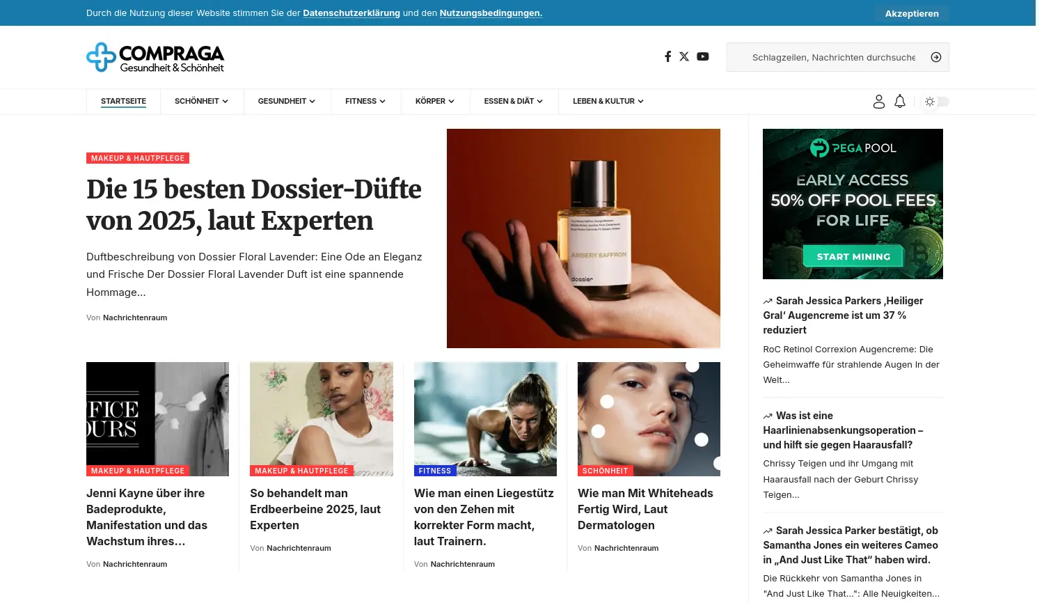 Website der Firma Compraga GmbH