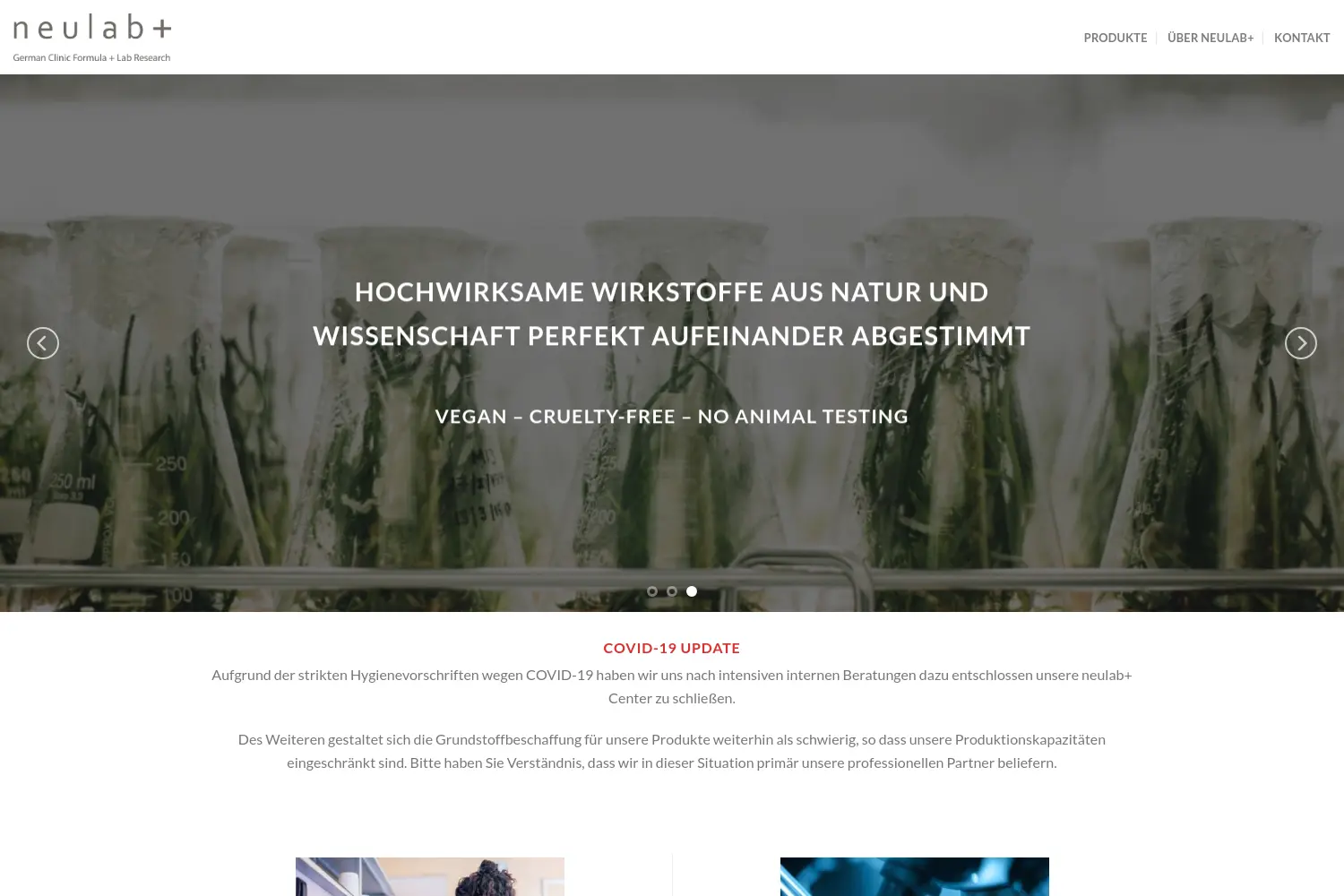 Website der Firma Neulabplus GmbH