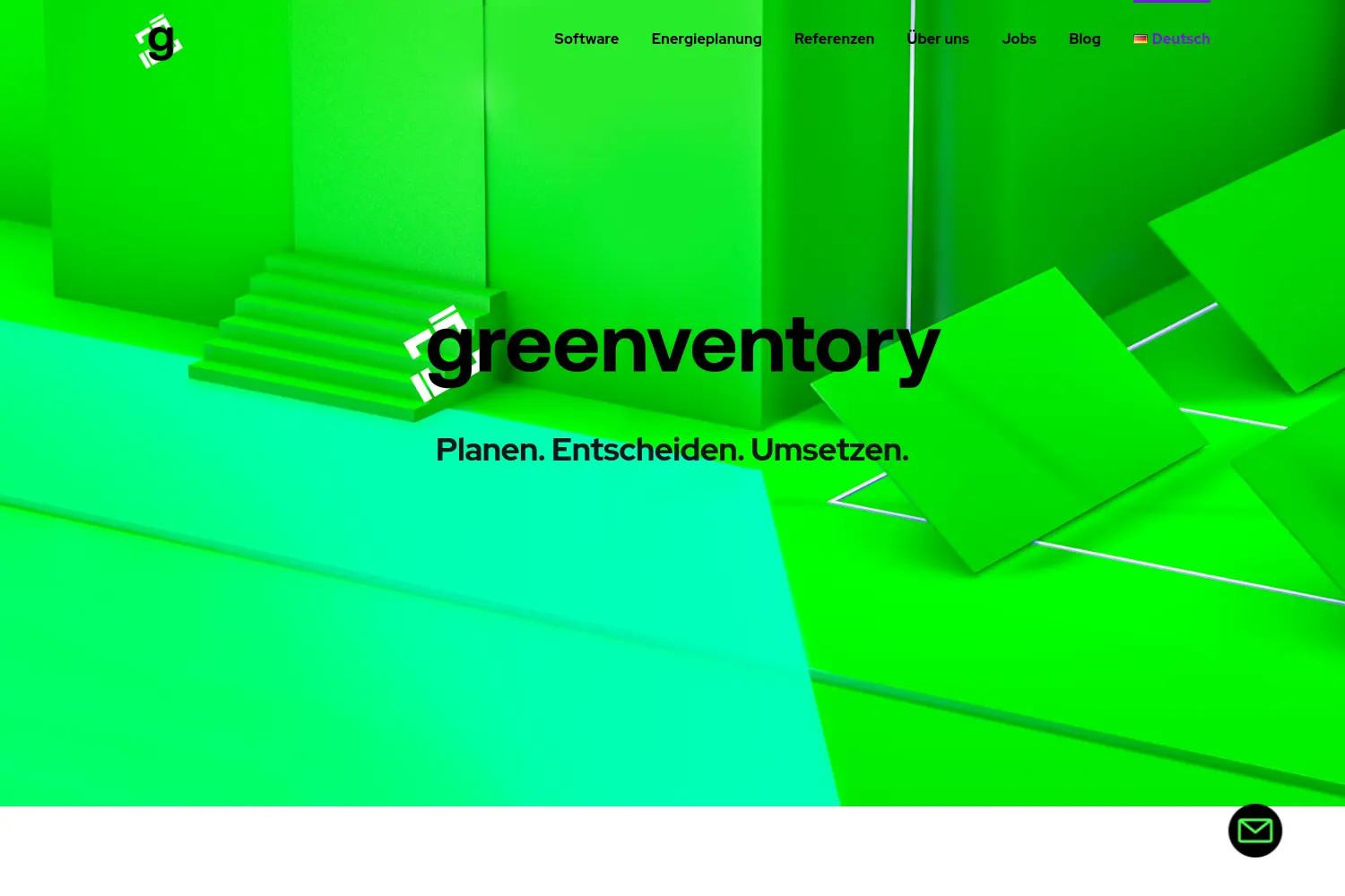 Website der Firma greenventory GmbH