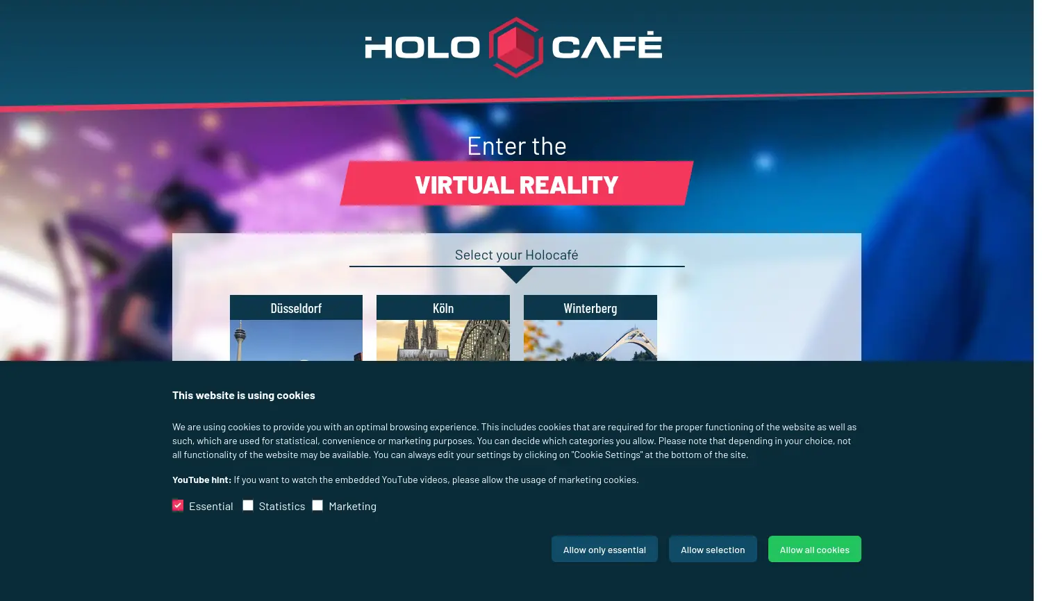 Website der Firma Holocafe Franchise GmbH