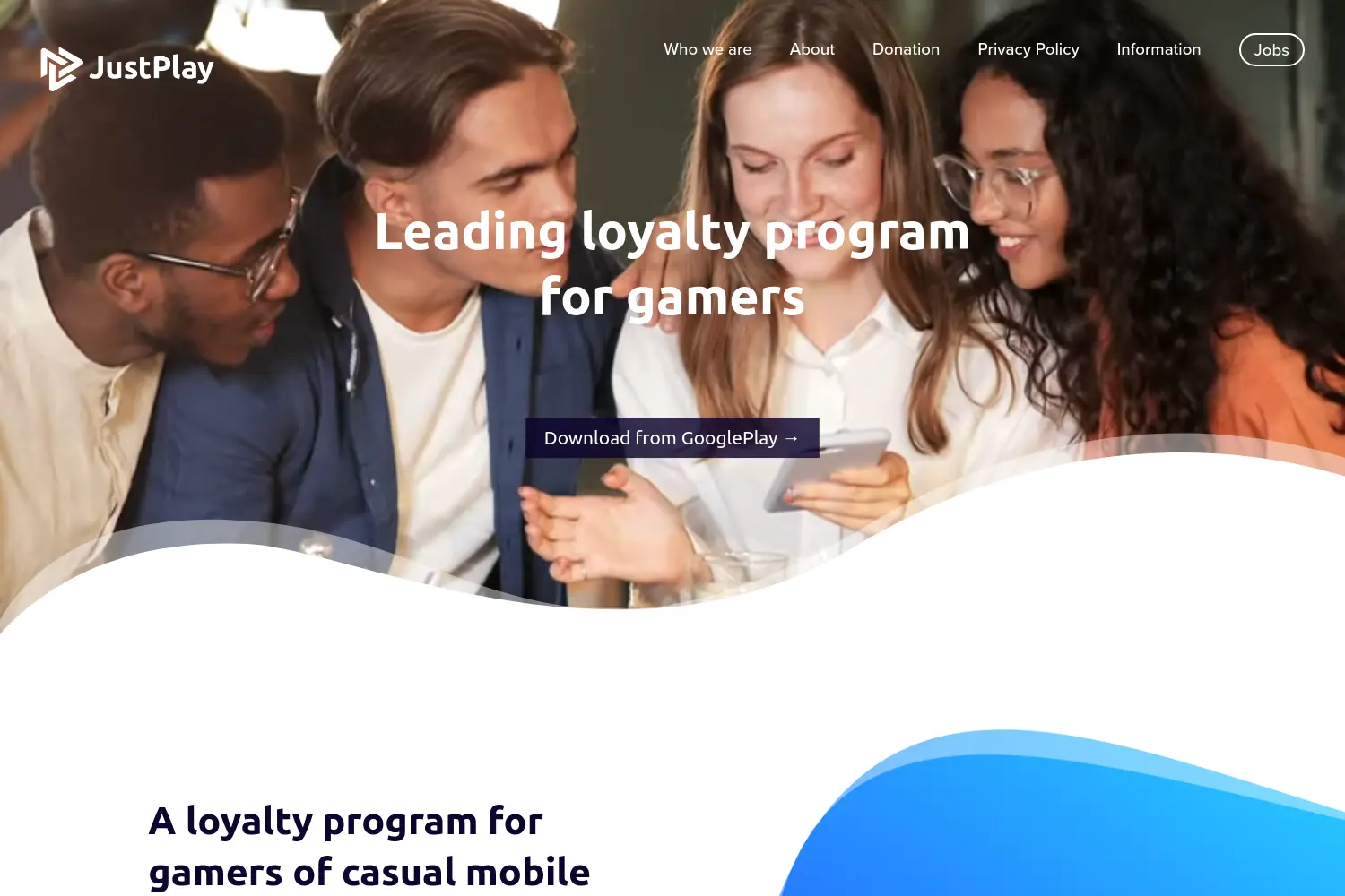 Website der Firma JustPlay GmbH