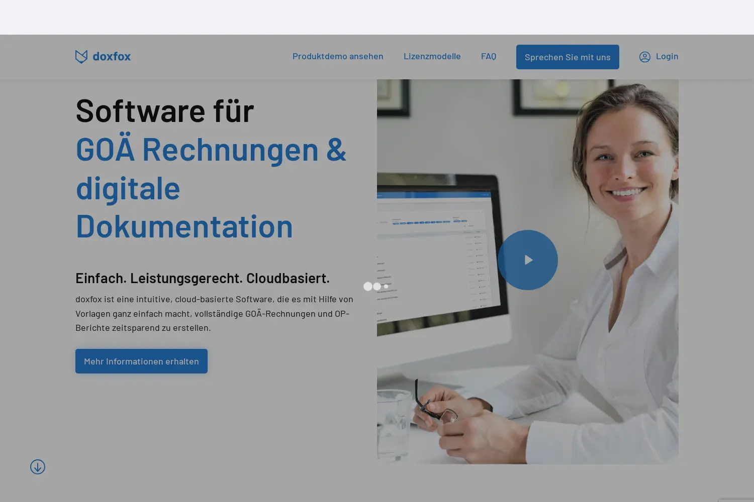 Website der Firma Doxfox GmbH