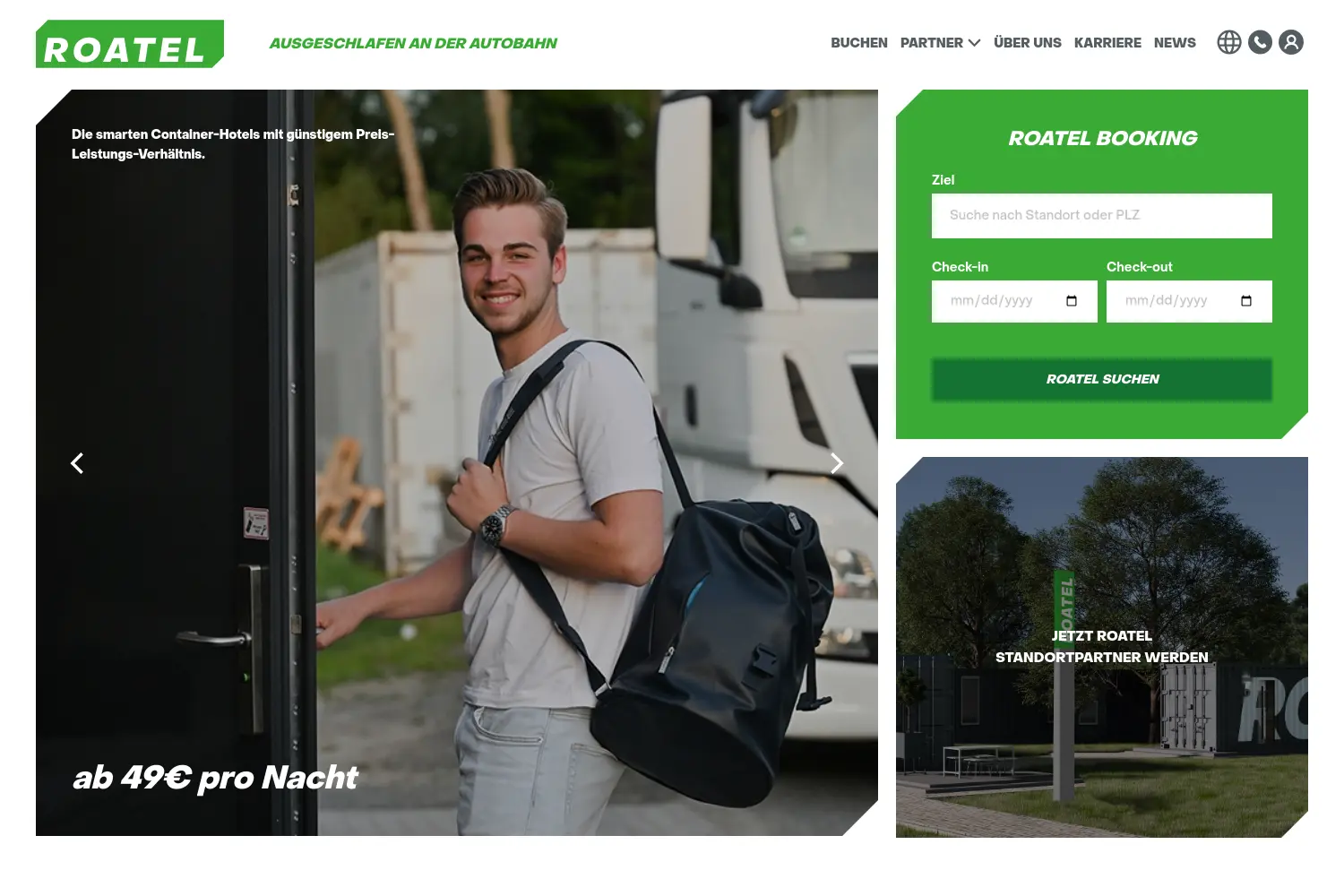 Website der Firma roatel GmbH