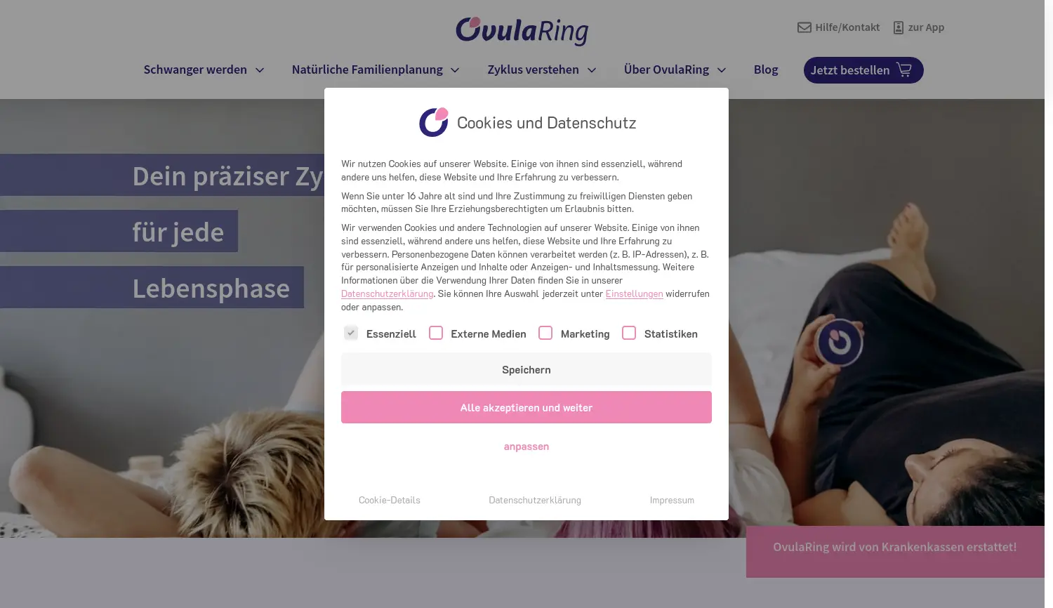 Website der Firma VivoSensMedical GmbH