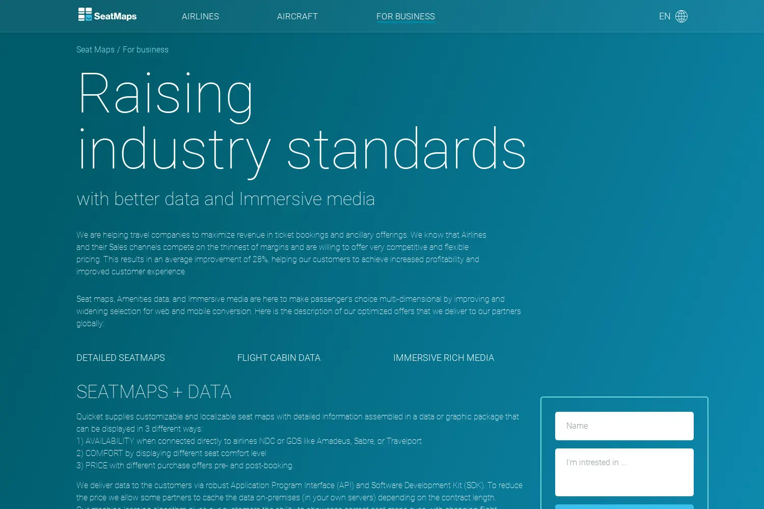 Website der Firma Quicket GmbH