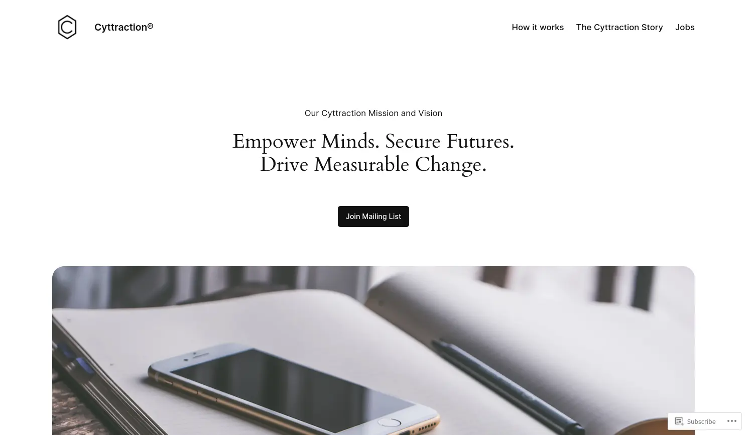 Website der Firma Cyttraction GmbH