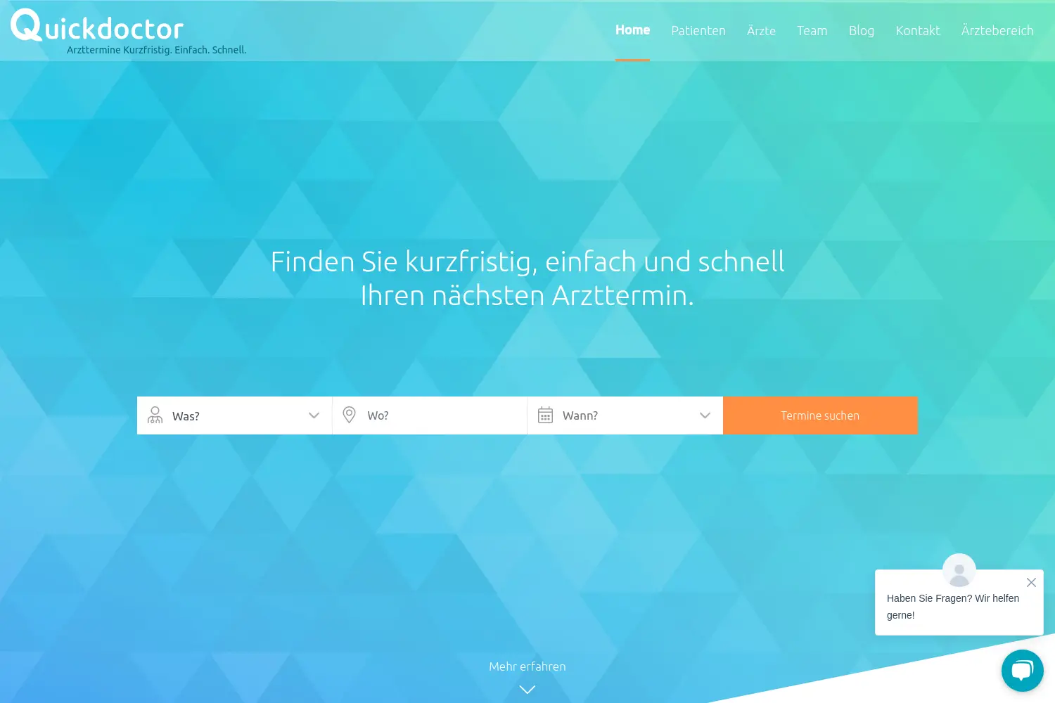 Website der Firma Quickdoctor UG