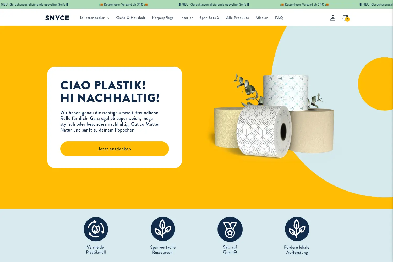 Website der Firma Snyce GmbH
