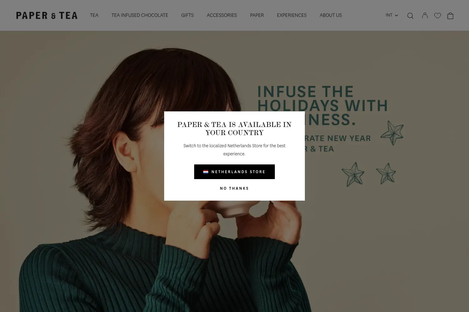 Website der Firma P&T Paper & Tea GmbH