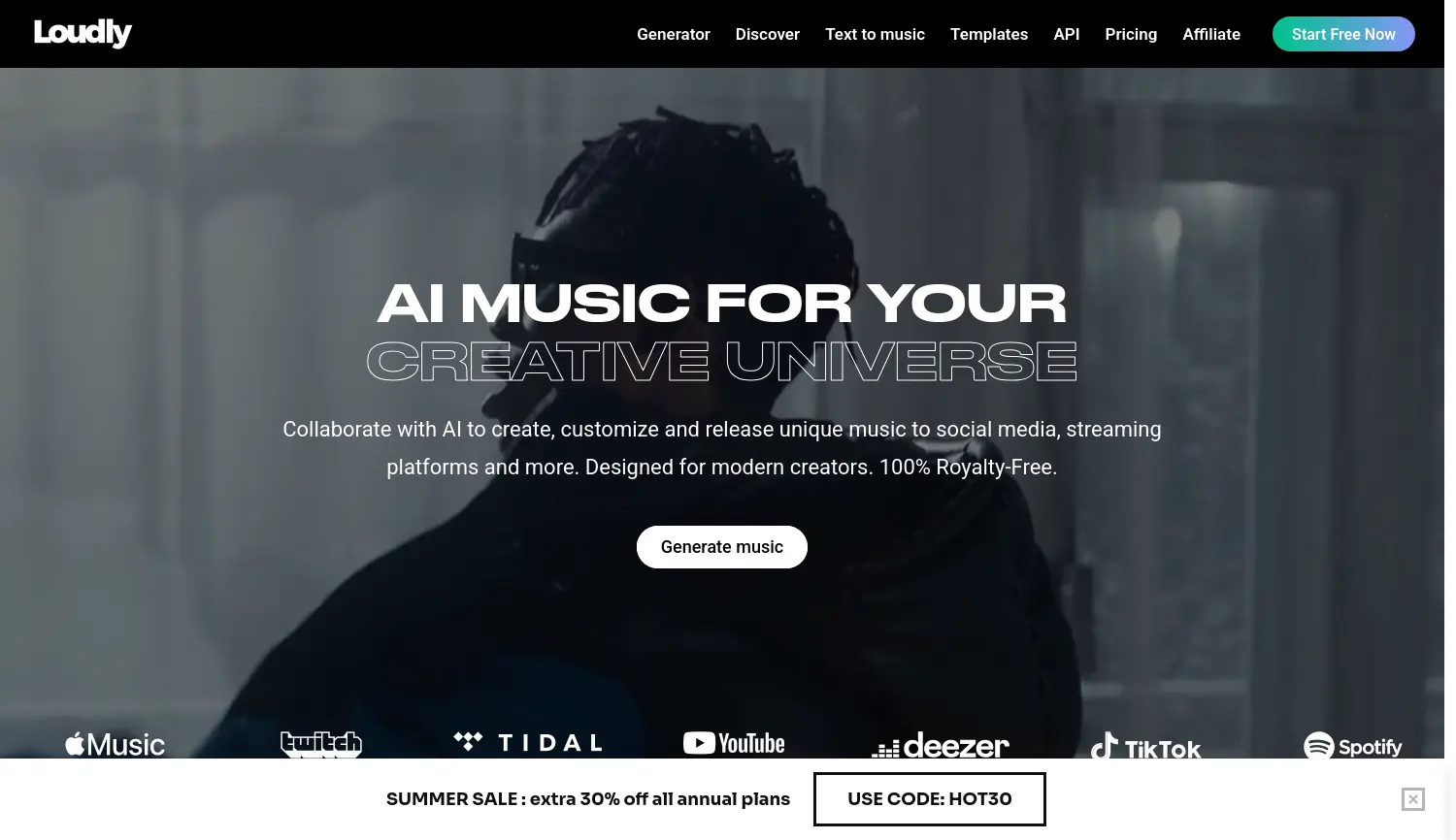 Website der Firma Loudly GmbH