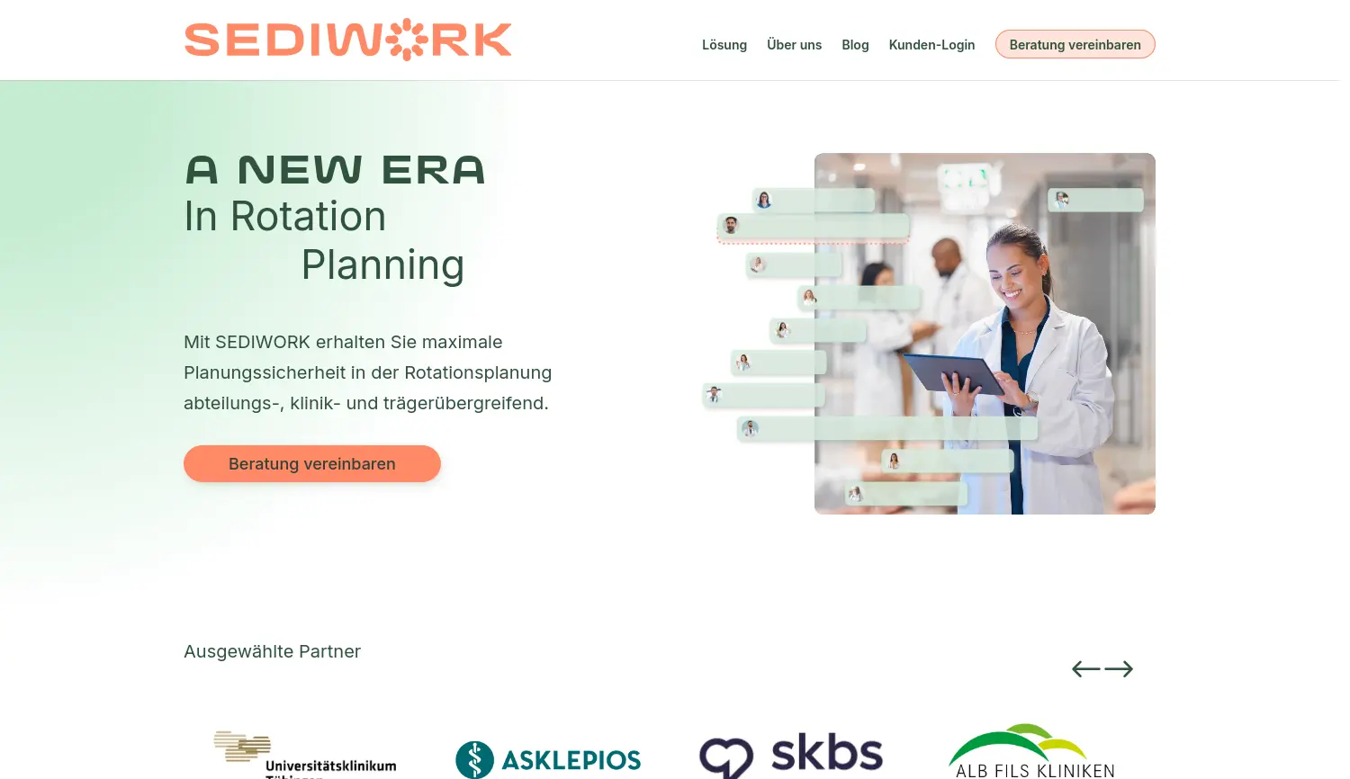 Website der Firma SEDIDOC GmbH