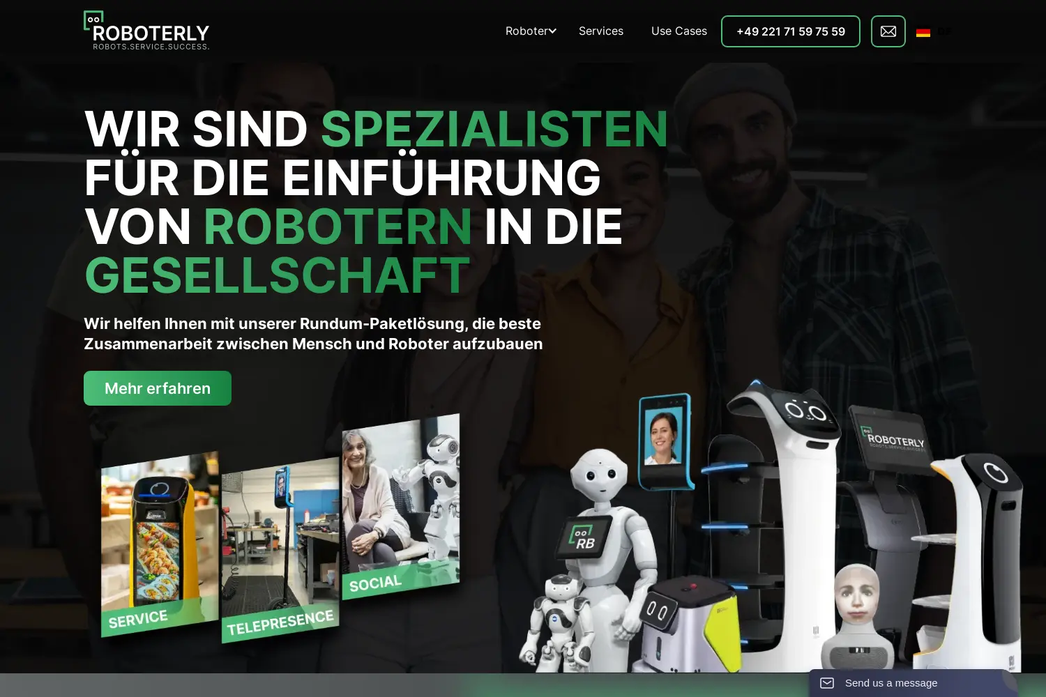 Website der Firma Roboterly GmbH