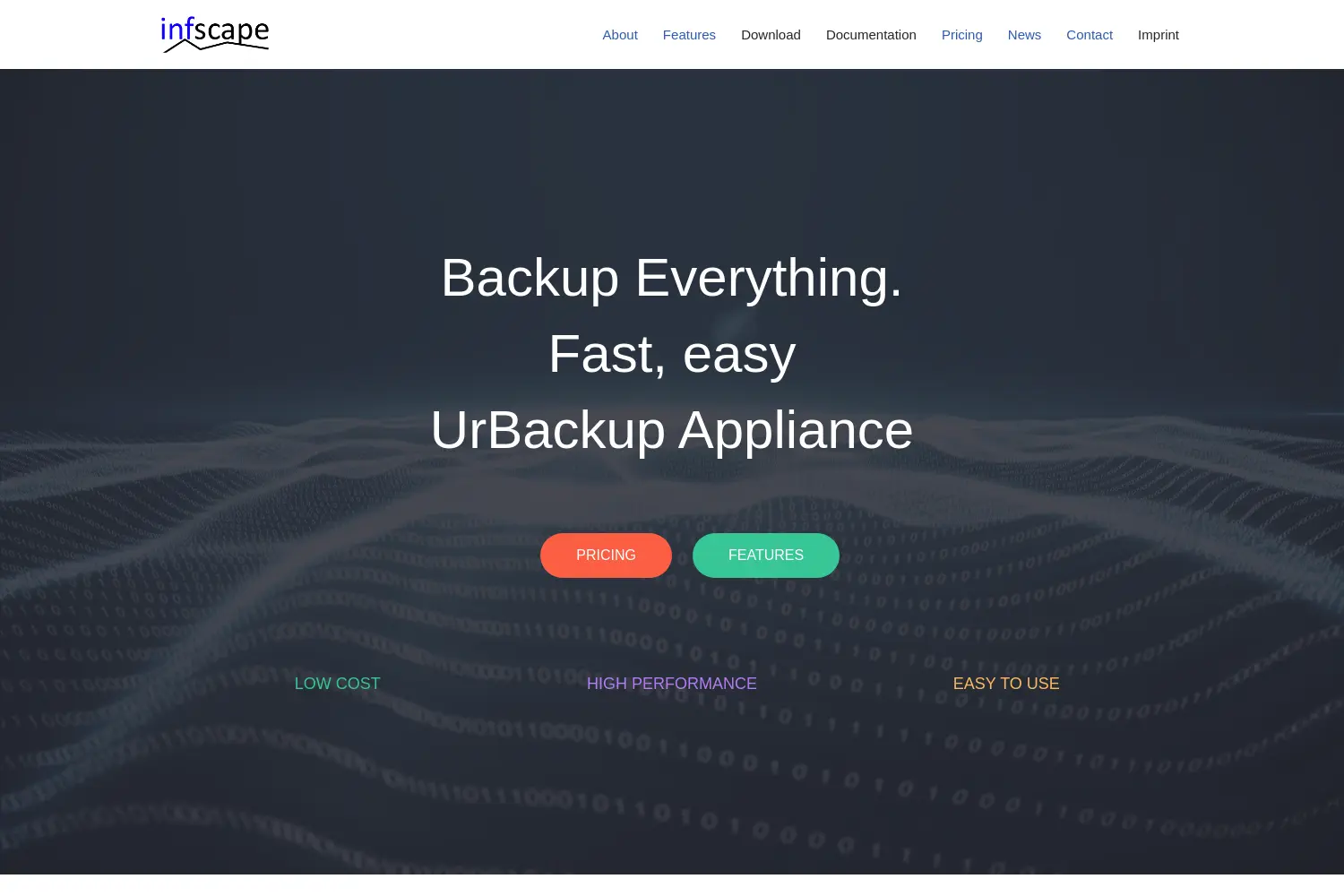 Website der Firma Infscape UG