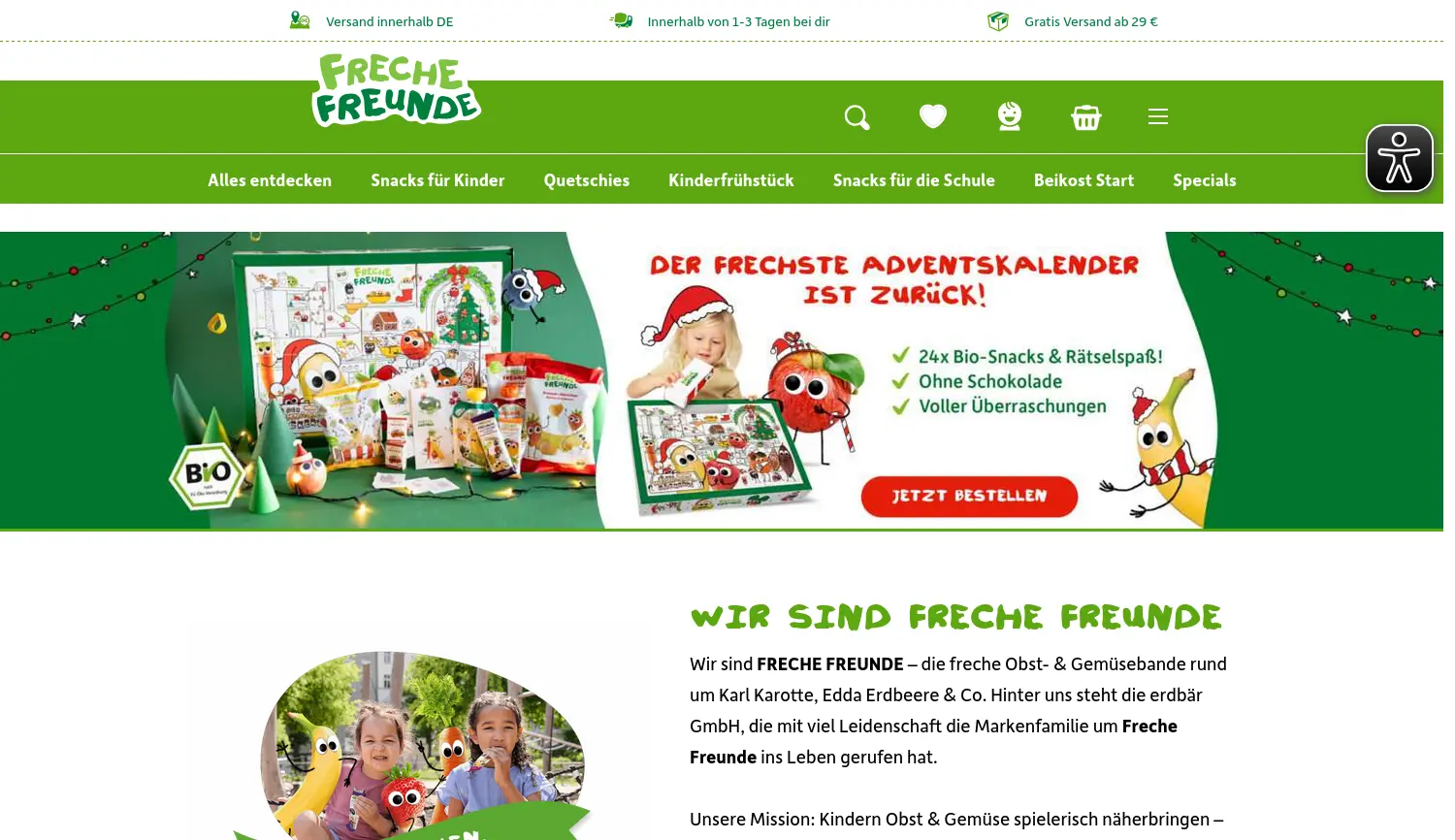 Website der Firma Erdbär GmbH
