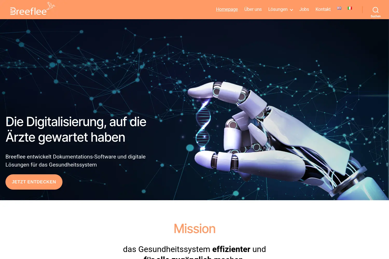 Website der Firma Breeflee GmbH