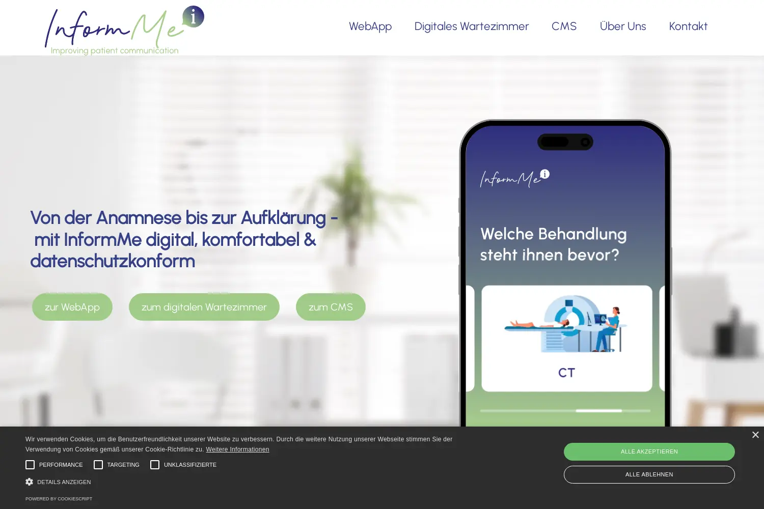 Website der Firma InformMe GmbH